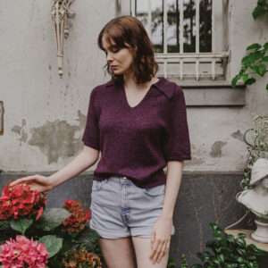 Palja Blouse – Breipatroon voor topdown blouse met polokraag